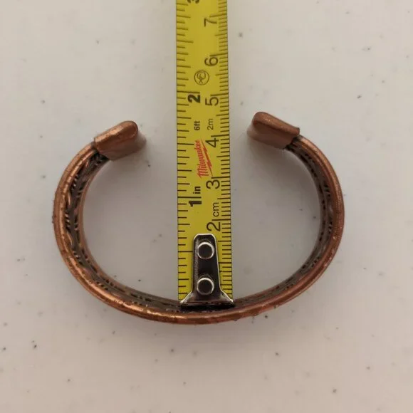 Copper Braided Cuff Bracelet Artisan Autumn Spiced Brown Metalwork Adjustable - Picture 9 of 9